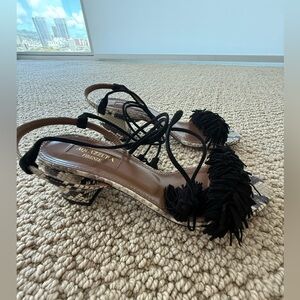 Aquazurra Snake Print Heels